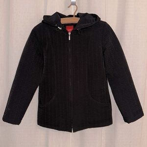 ESPRIT M Black Quilted Lightly Insulated Hooded Full Zip Jacket